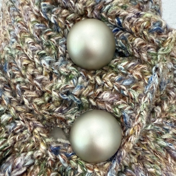 Puli Women’s Big Button Knit Sweater Vest Brown Multicolor Turtleneck S NWT - Picture 7 of 8